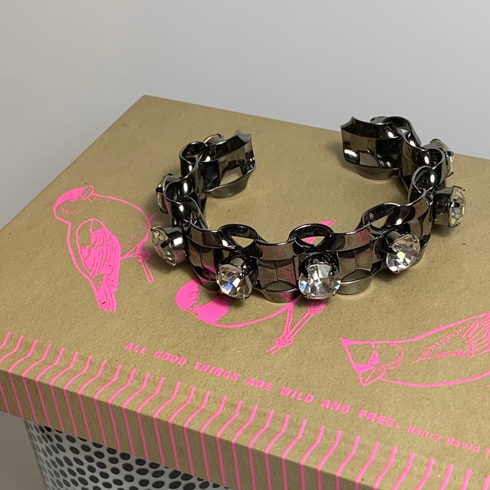 J.Crew Gem Studded Steel Cuff Bracelet